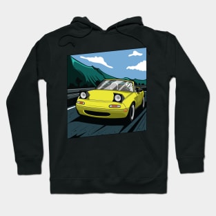 Yellow miata na rolling Hoodie